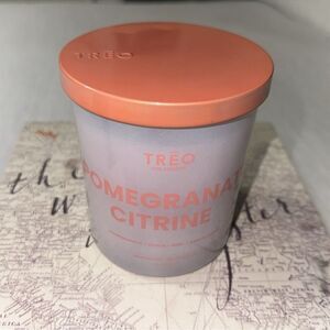 TREO POMEGRANATE CITRINE Rose Sandalwood Hand Poured Essential Oil Candle